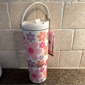 Floral Insulated Tumbler with Handle
